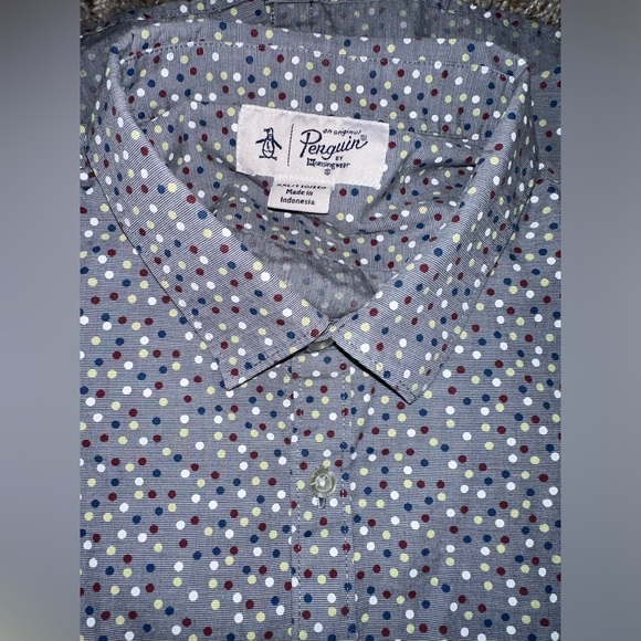 Men’s Polka Dot Button Down Short Sleeve - Picture 4 of 4